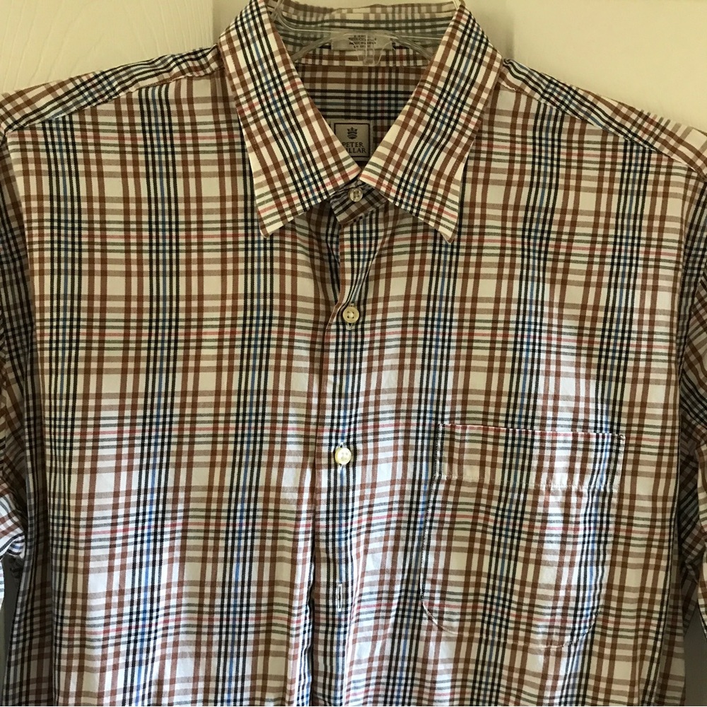 Peter Millar button down plaid shirt size large